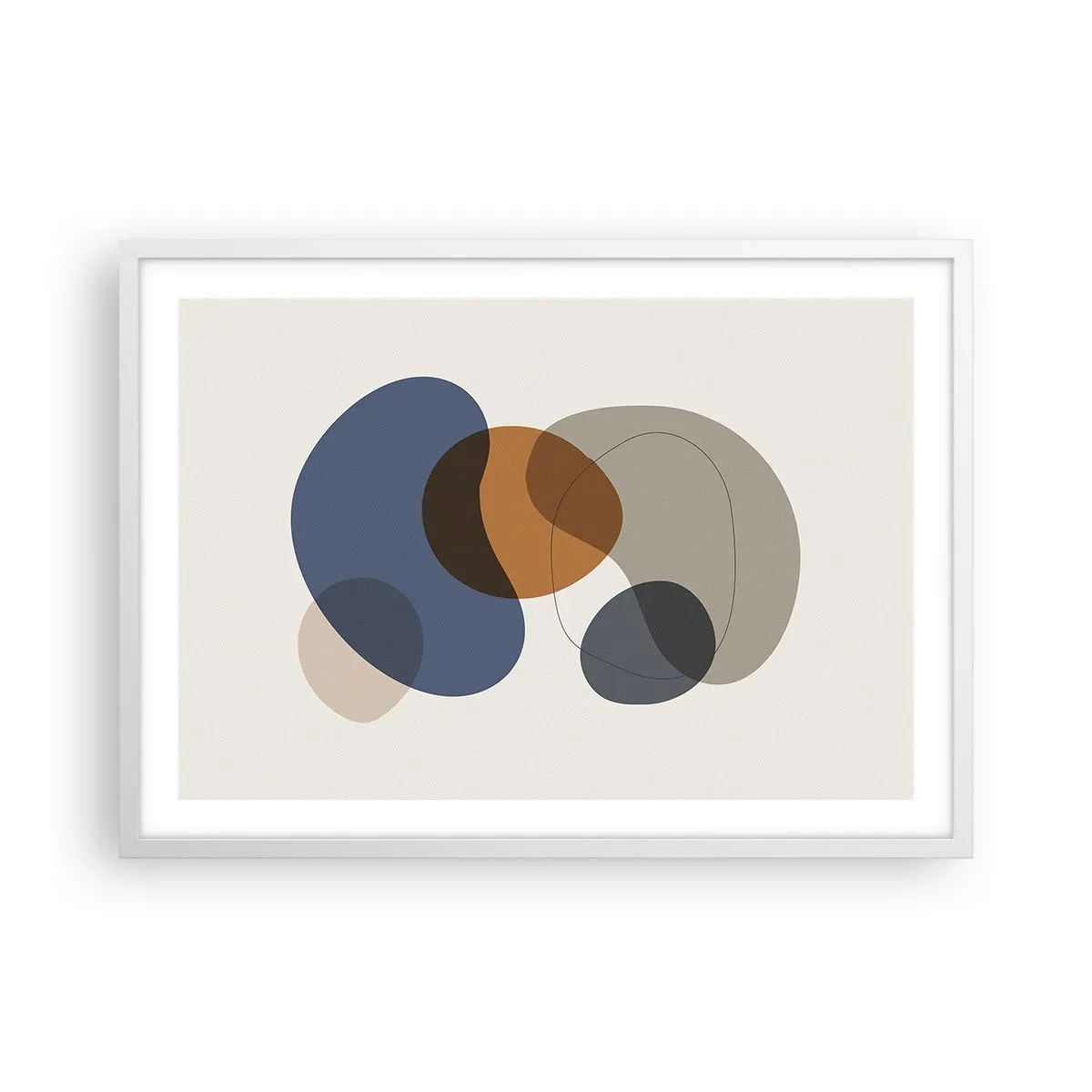 Plagát v bielom ráme - Kvapky farieb - 70x50 cm