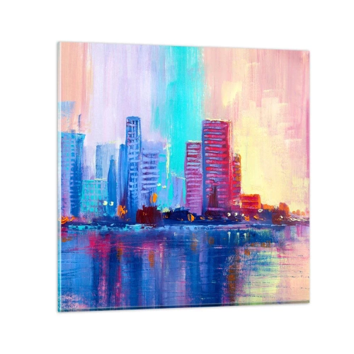 Obraz na skle - Vykúpané vo farbách - 50x50 cm