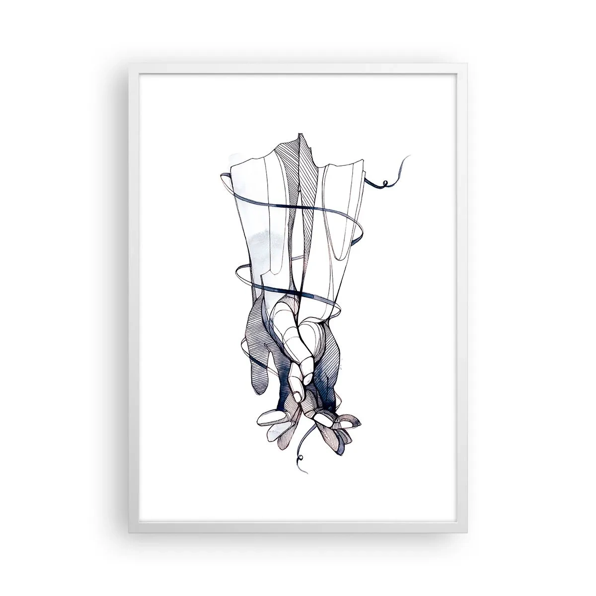 Plagát v bielom ráme - Štúdia o dotyku - 50x70 cm