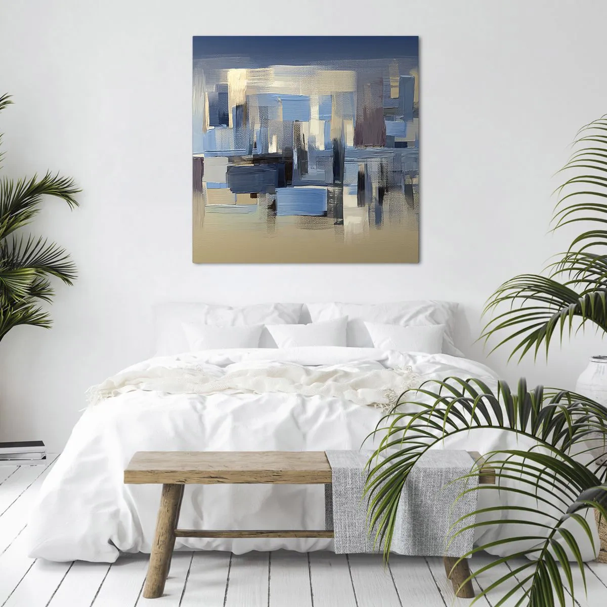 Obraz na plátne - Modrá konštrukcia - 50x50 cm