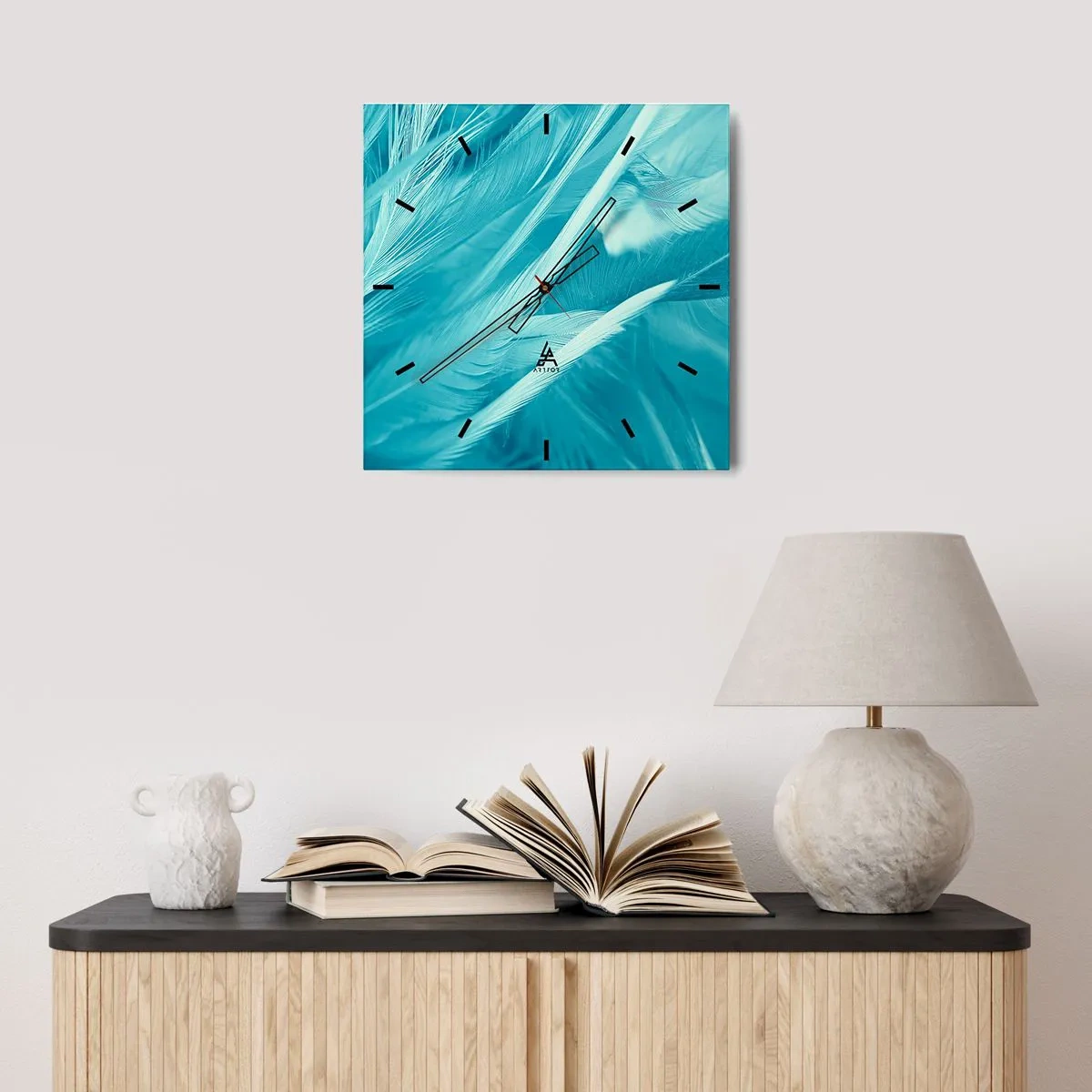 Nástenné hodiny - Utopiť sa v páperí - 30x30 cm