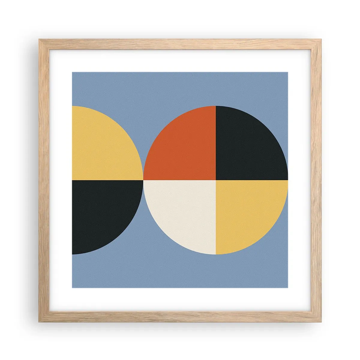 Plagát v ráme zo svetlého duba - Pozri a počítaj - 40x40 cm