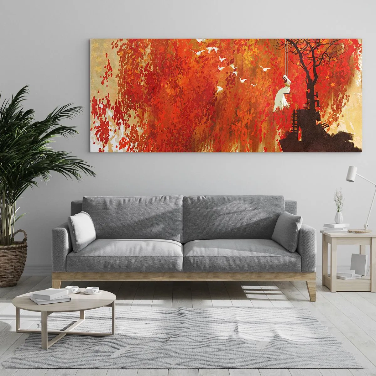 Obraz na skle - Poletí s nimi? - 100x40 cm