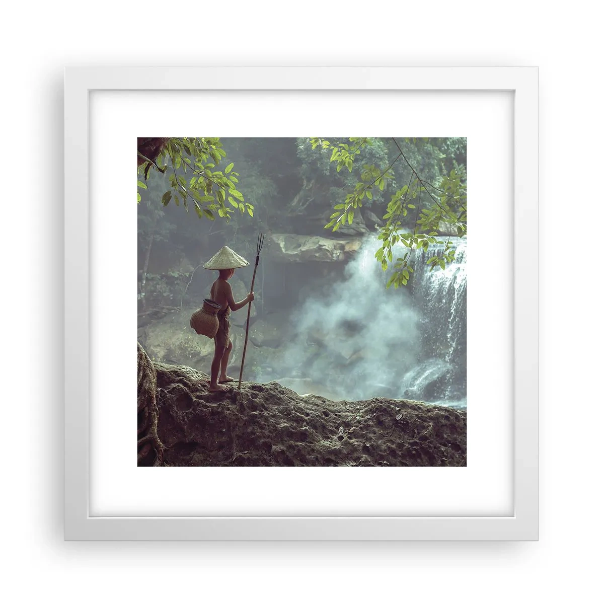 Plagát v bielom ráme - Spriatelený s prírodou - 30x30 cm