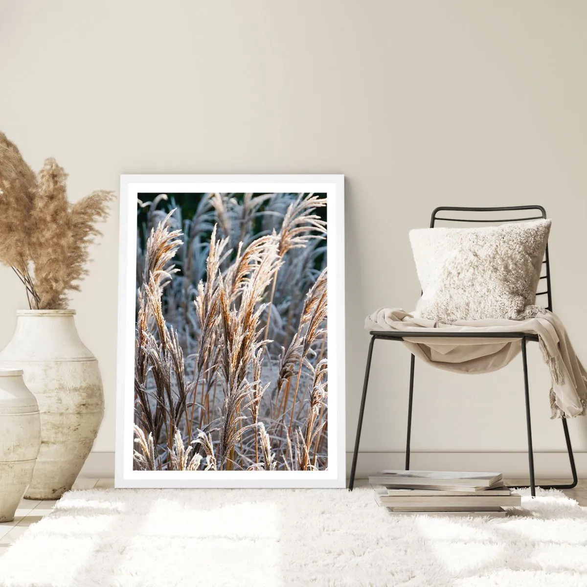 Plagát v bielom ráme - Mrazom pokryté - 61x91 cm