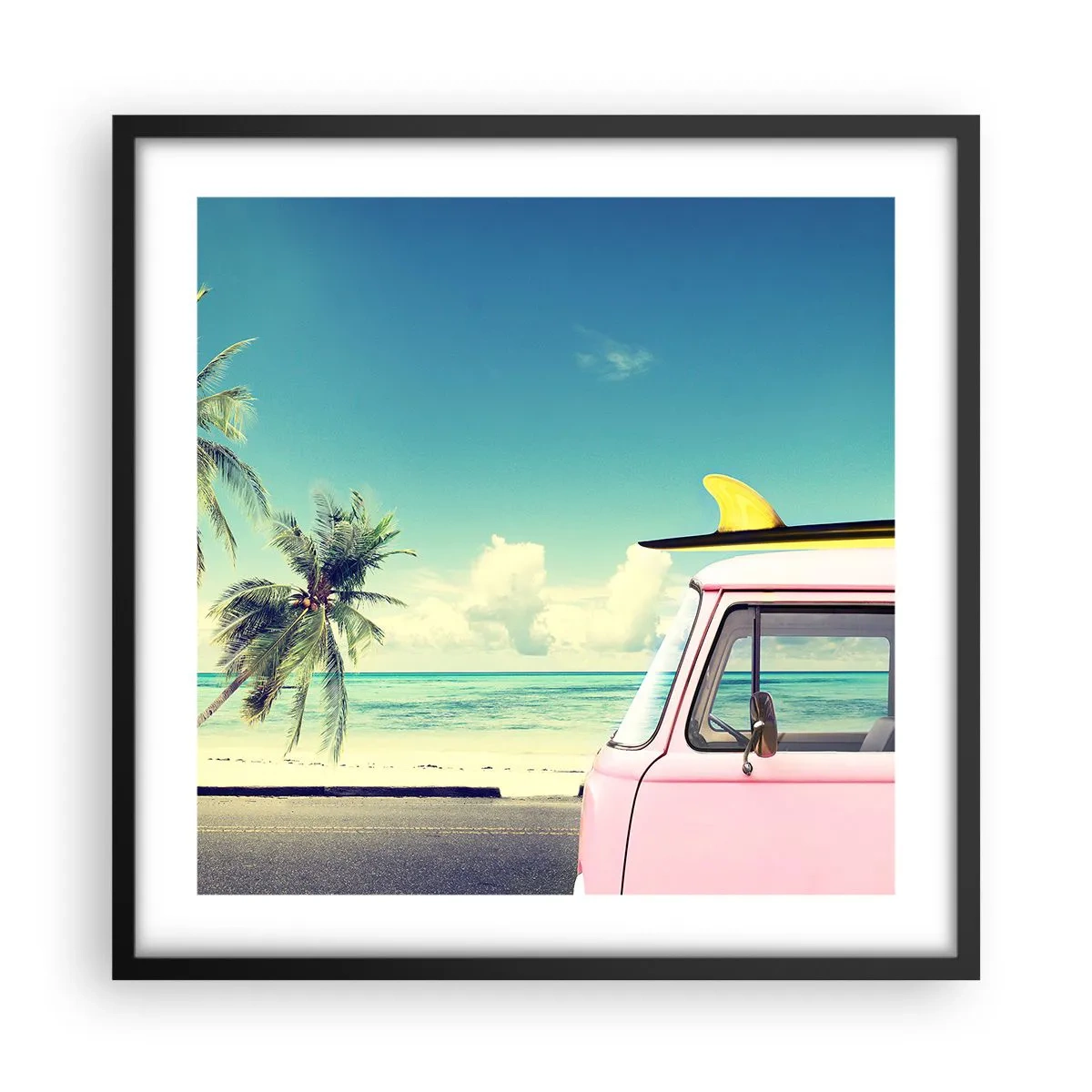 Plagát v čiernom ráme - Prázdniny, je čas začať - 50x50 cm