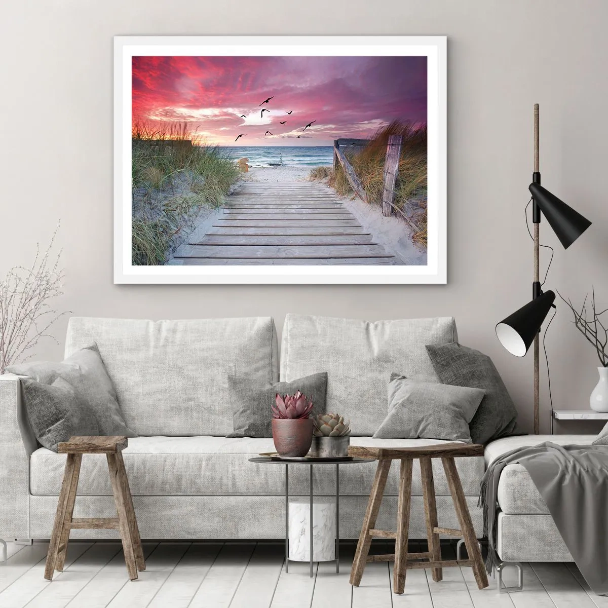 Plagát v bielom ráme - Baltská impresia - 70x50 cm