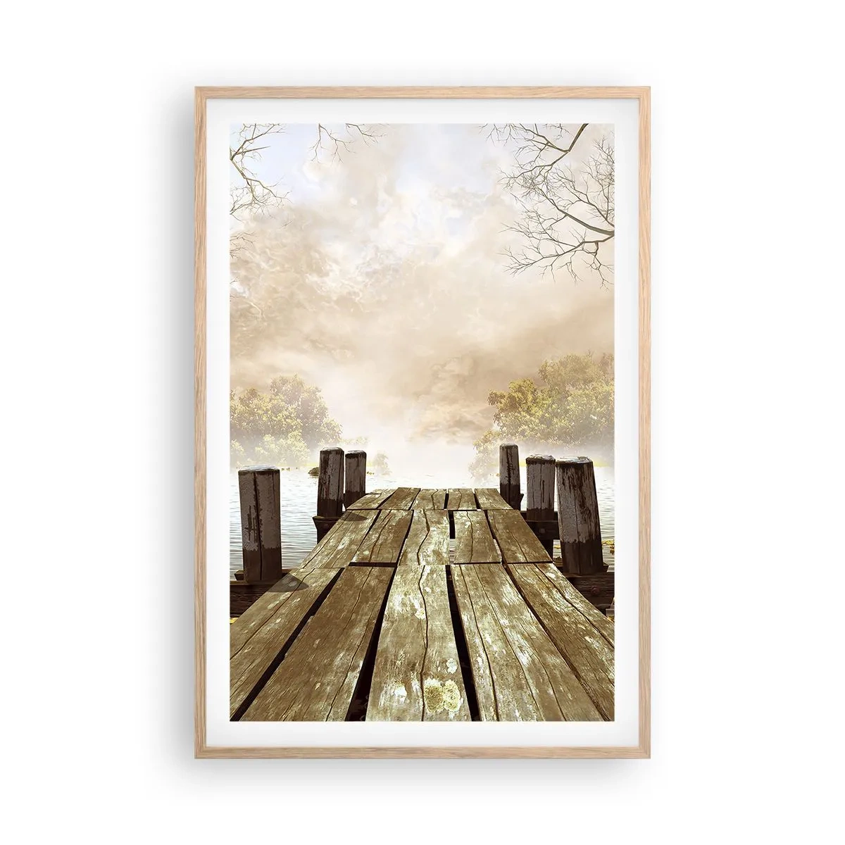 Plagát v ráme zo svetlého duba - Jemný smútok jesene - 61x91 cm