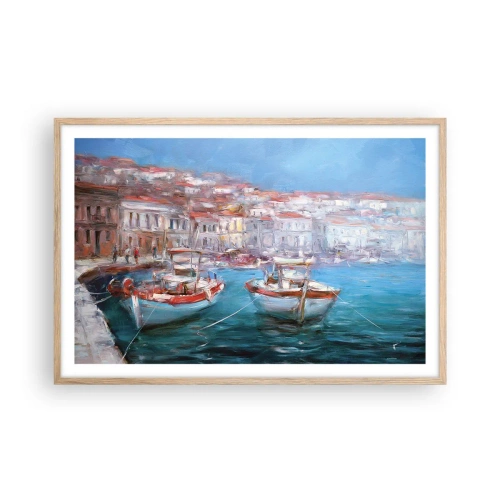 Plagát v ráme zo svetlého duba - Taliansky záliv - 91x61 cm
