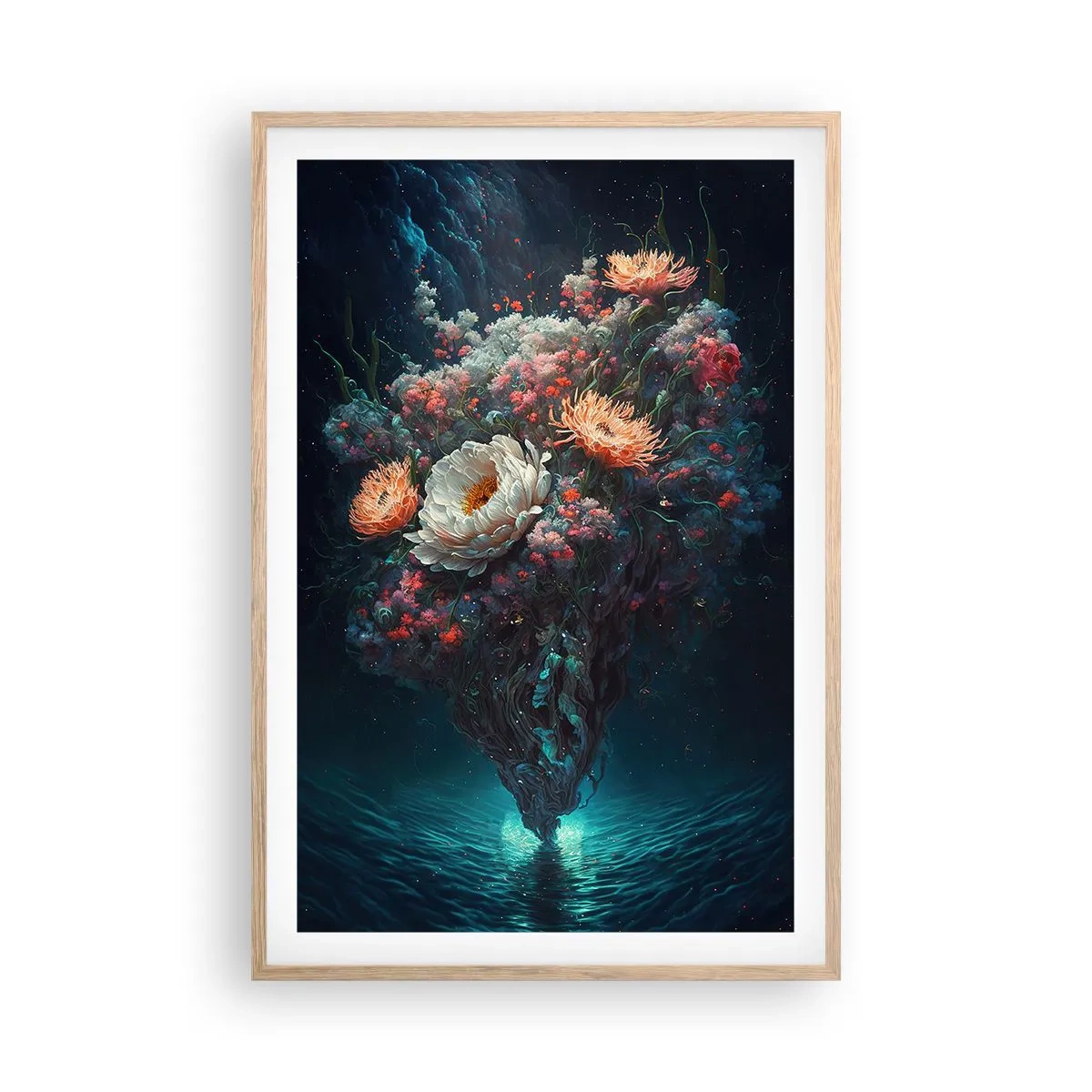 Plagát v ráme zo svetlého duba - Podivná záhrada - 61x91 cm