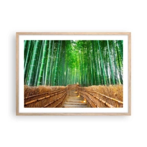 Plagát v ráme zo svetlého duba - Esencia ázijskej prírody - 70x50 cm