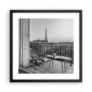 Plagát v čiernom ráme - Parížske popoludnie - 40x40 cm