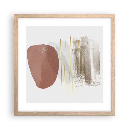 Plagát v ráme zo svetlého duba - Abstraktná kolonáda - 40x40 cm