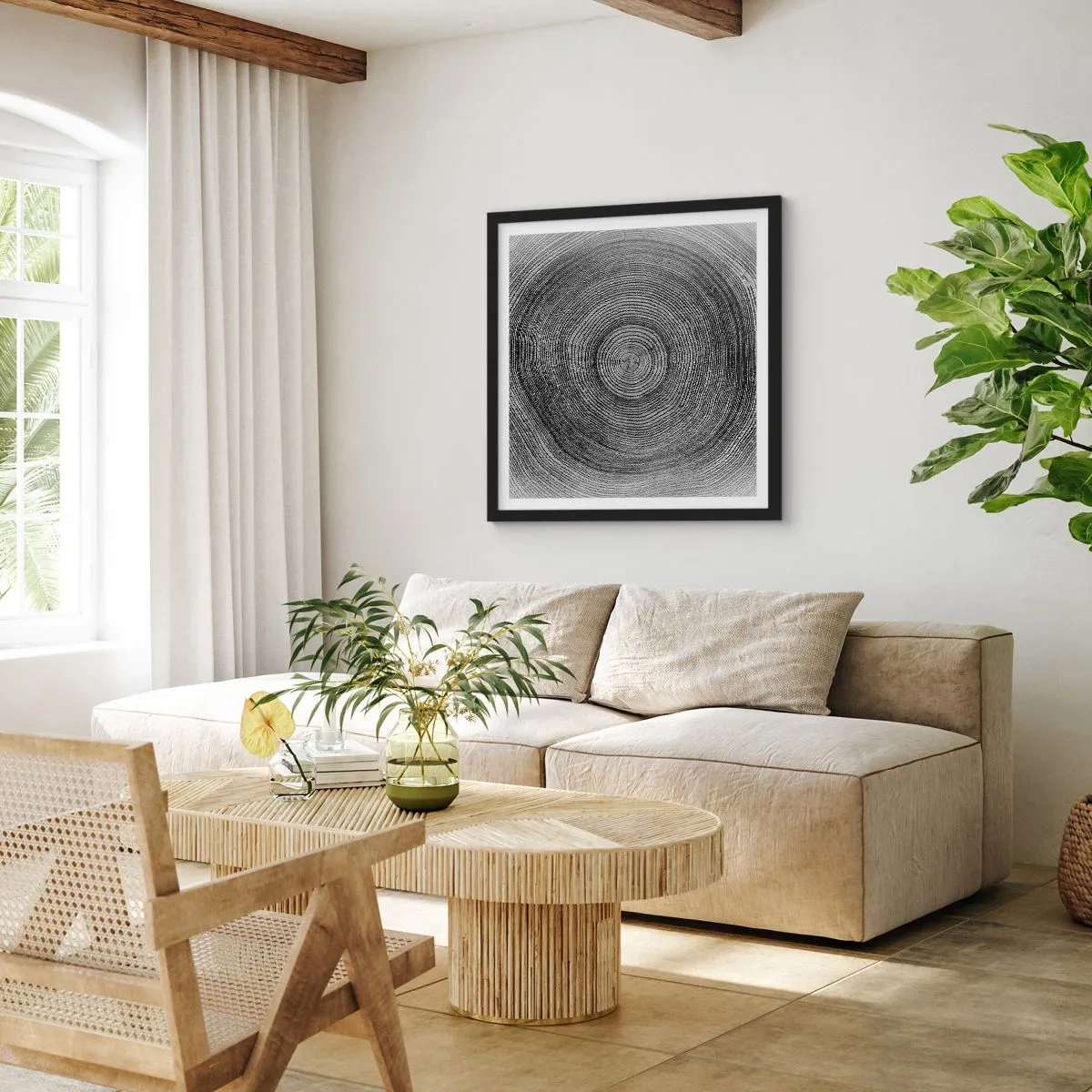 Plagát v čiernom ráme - Znamenie doby - 40x40 cm