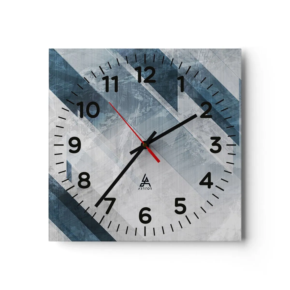 Nástenné hodiny - Priestorová kompozícia – pohyb šedej - 30x30 cm