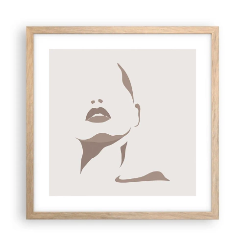 Plagát v ráme zo svetlého duba - Stvorená zo svetla a tieňa - 40x40 cm