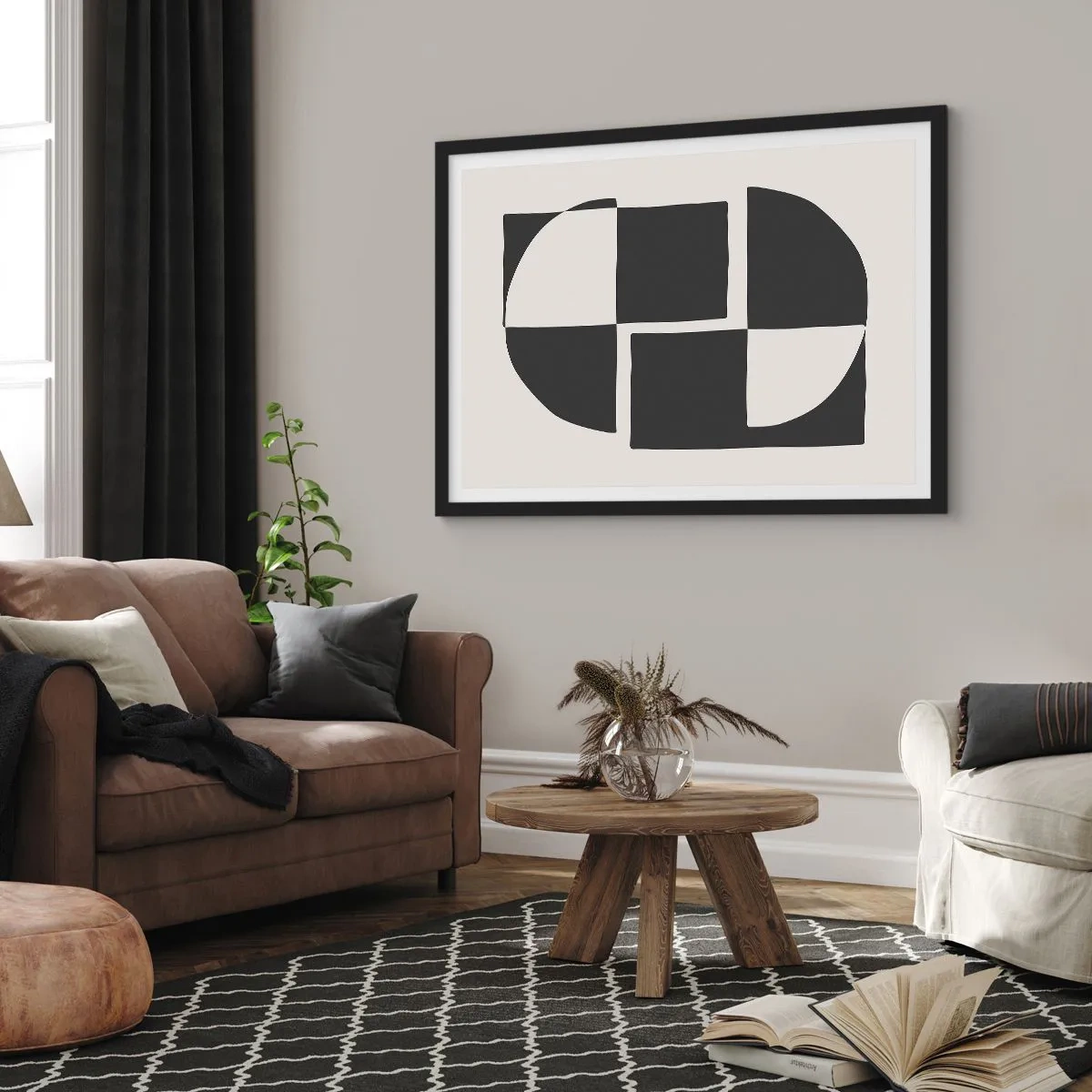 Plagát v čiernom ráme - Antitéza – syntéza - 91x61 cm