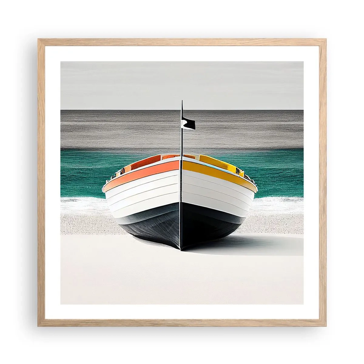 Plagát v ráme zo svetlého duba - Na správnom mieste - 60x60 cm
