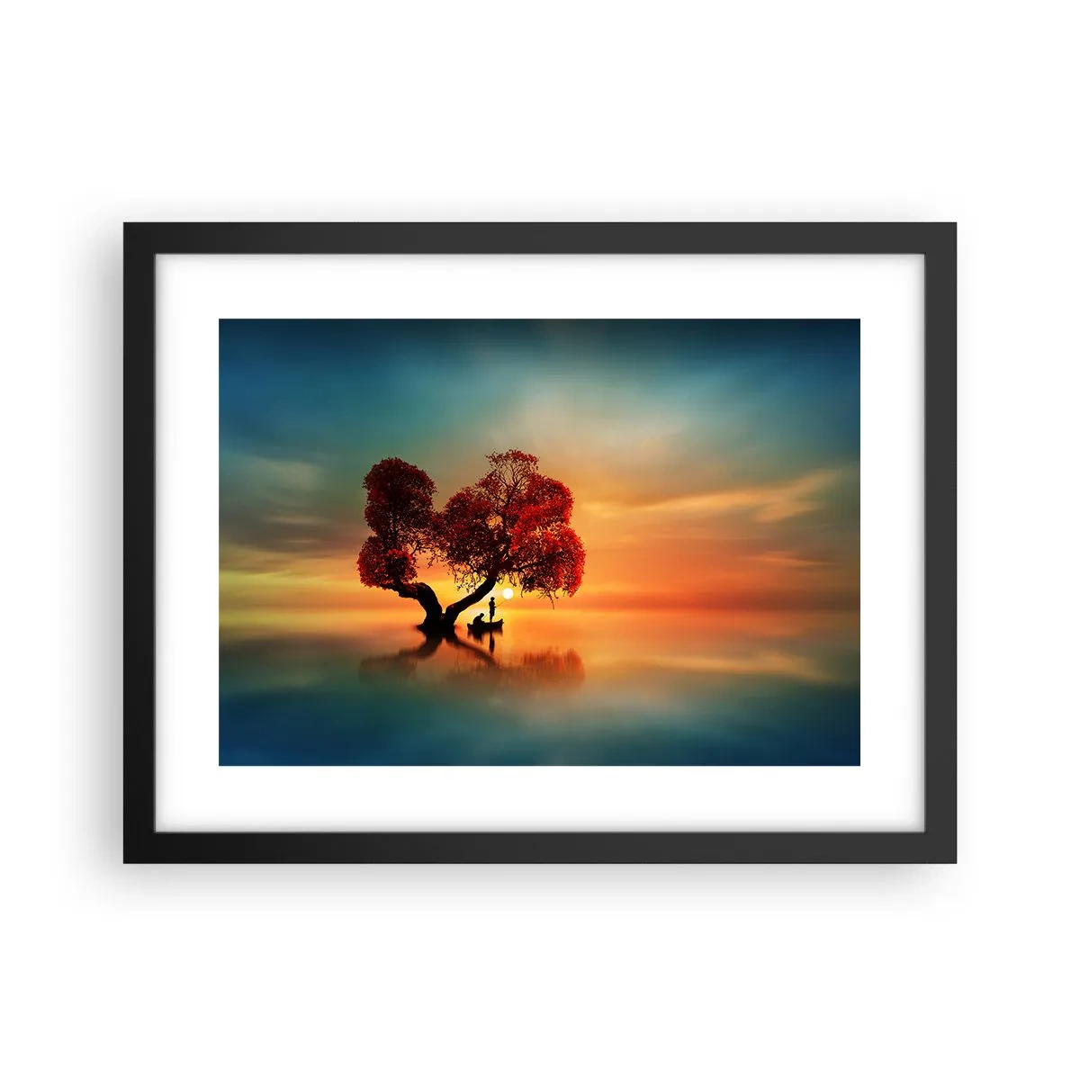 Plagát v čiernom ráme - Voda a ticho vesmíru - 40x30 cm