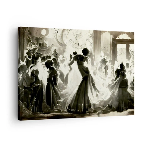 Obraz na plátne - Retro štýl lopty v čiernej a bielej farbe - 70x50cm - Veľká maškaráda - Moderná nástenná dekorácia do obývacej izby a spálne ARTTOR