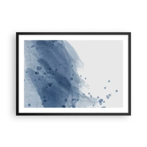 Plagát v čiernom ráme - Modrý tyl - 70x50 cm