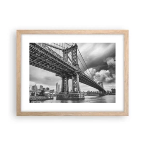 Plagát v ráme zo svetlého duba - Do srdca mesta - 40x30 cm