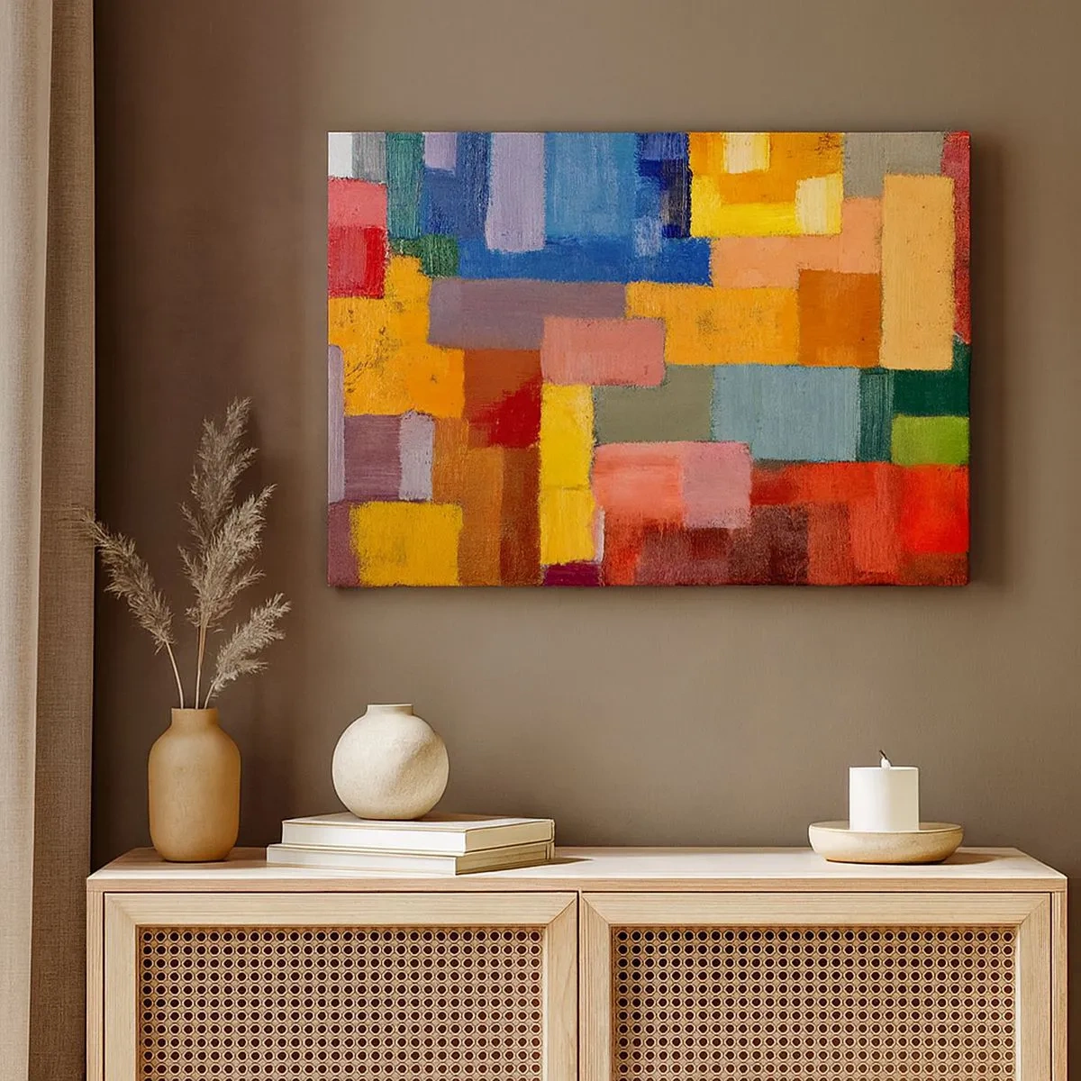 Obraz na plátne - Farebné abstraktné obdĺžniky v rôznych odtieňoch - 70x50cm - Každý iný, všetky farebné - Moderná nástenná dekorácia do obývacej izby a spálne ARTTOR