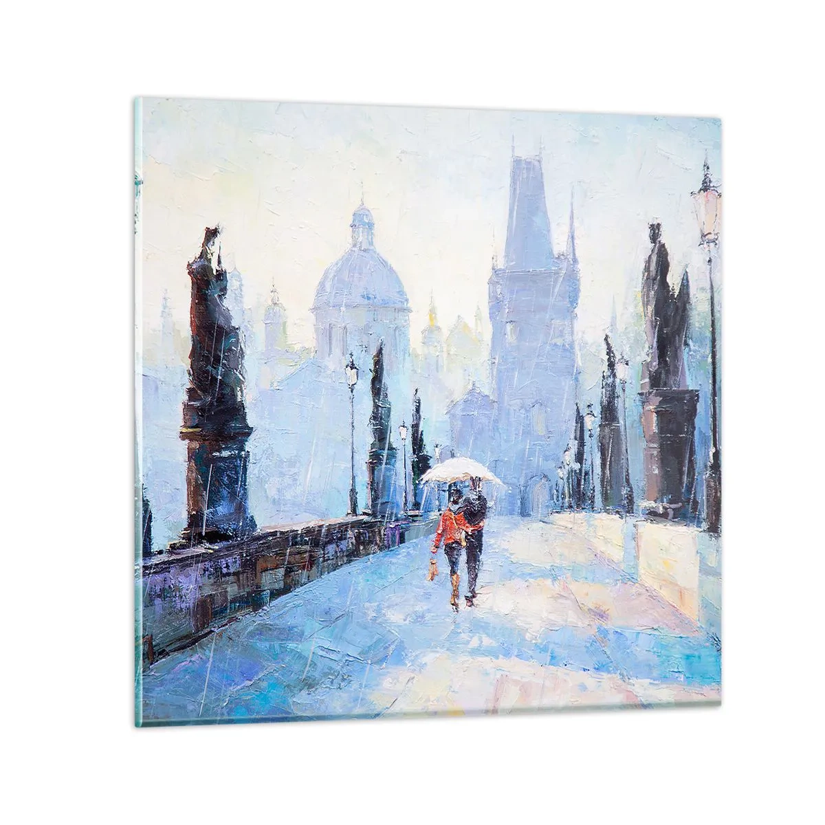 Obraz na skle - Nás musel očariť dážď - 30x30 cm