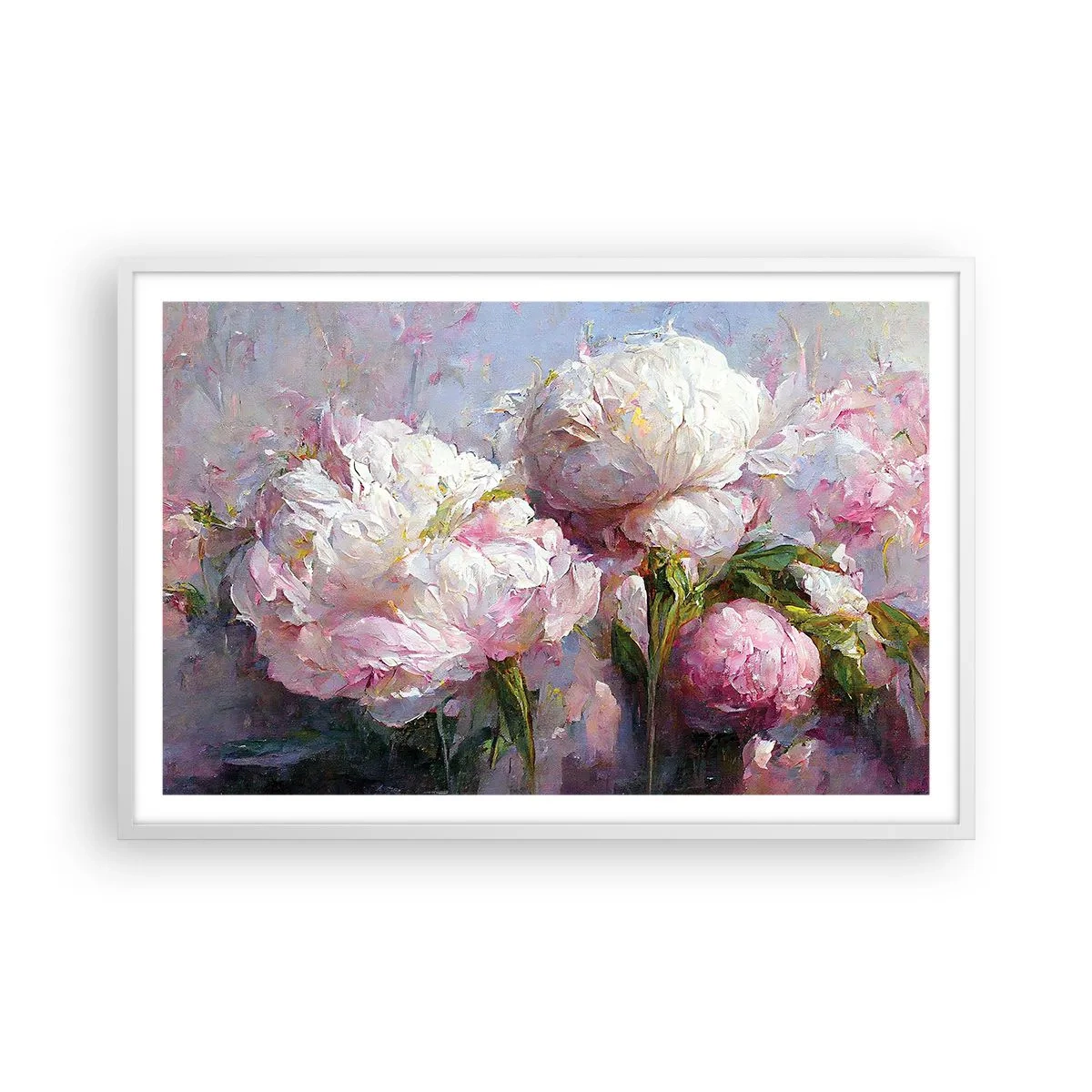 Plagát v bielom ráme - Kytica prekypujúca životom - 91x61 cm