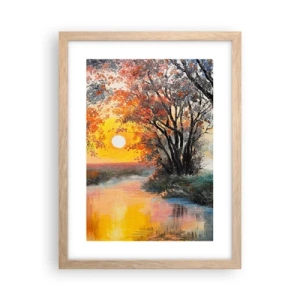 Plagát v ráme zo svetlého duba - Jesenný nádych - 30x40 cm
