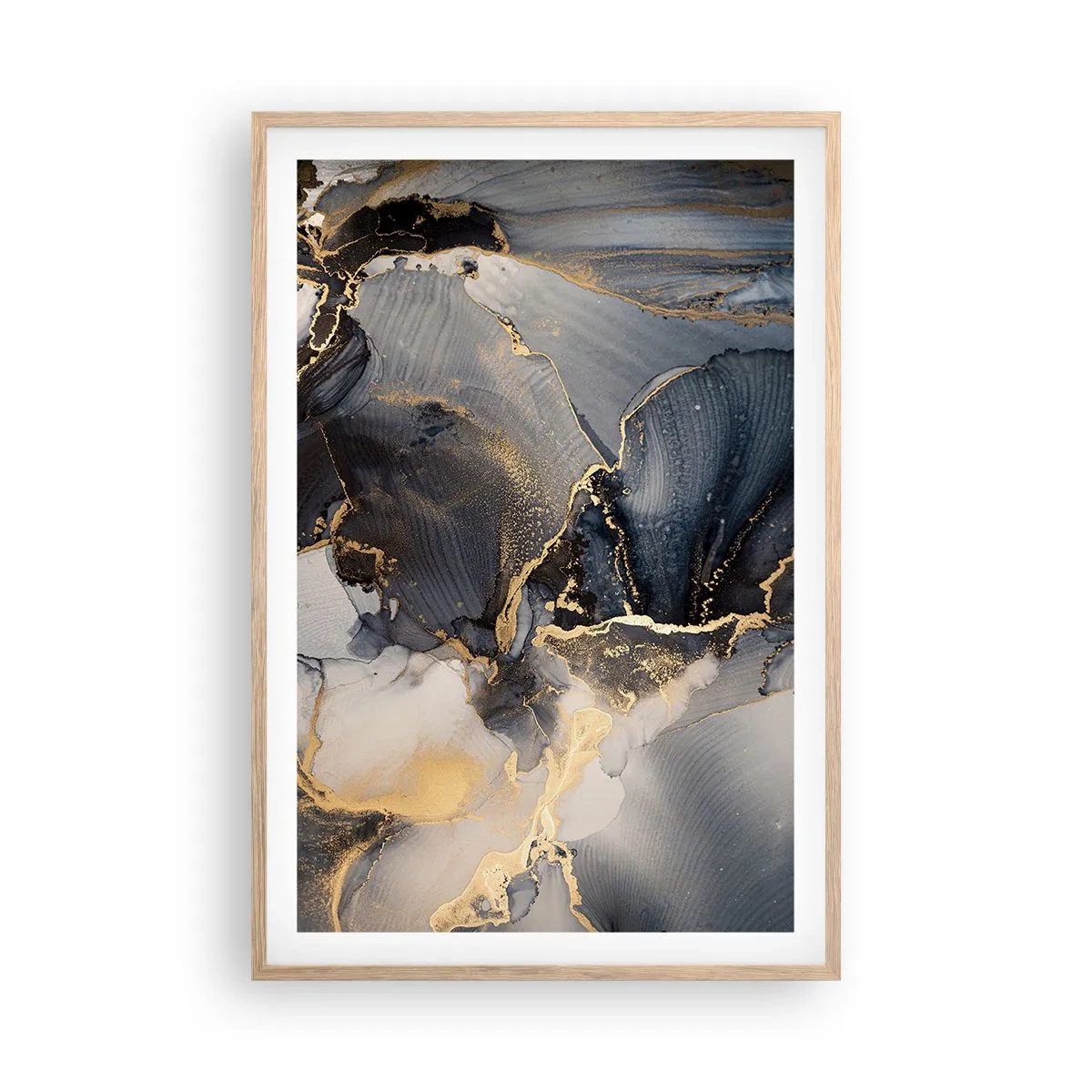 Plagát v ráme zo svetlého duba - Život kameňa - 61x91 cm