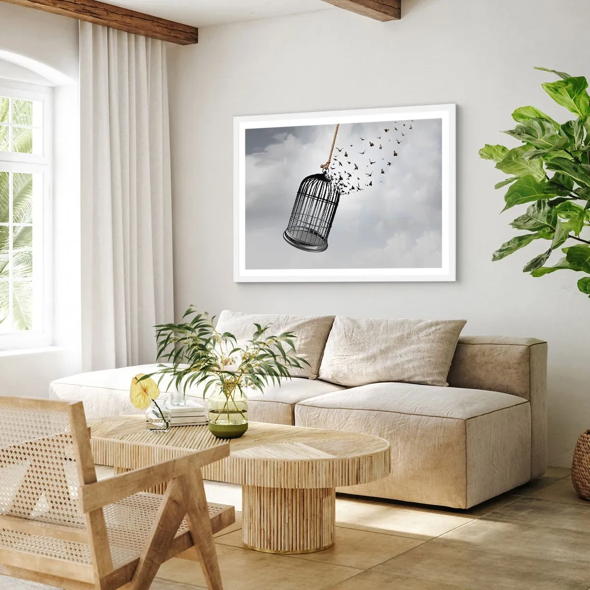 Plagát v bielom ráme - Viera… nádej… sloboda! - 91x61 cm