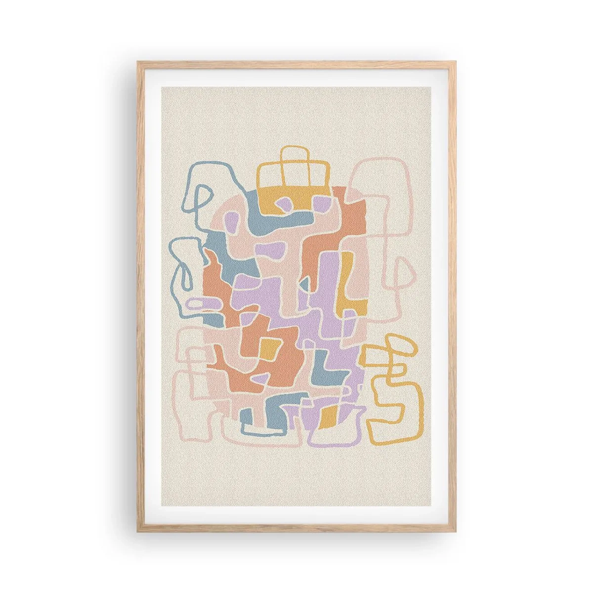 Plagát v ráme zo svetlého duba - Labyrint – veselé dobrodružstvo - 61x91 cm