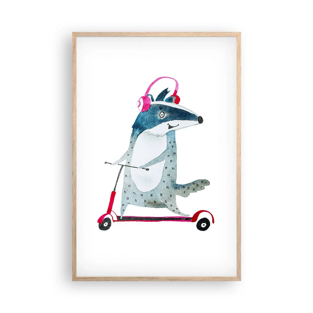 Plagát v ráme zo svetlého duba - Jazvečie radosti - 61x91 cm