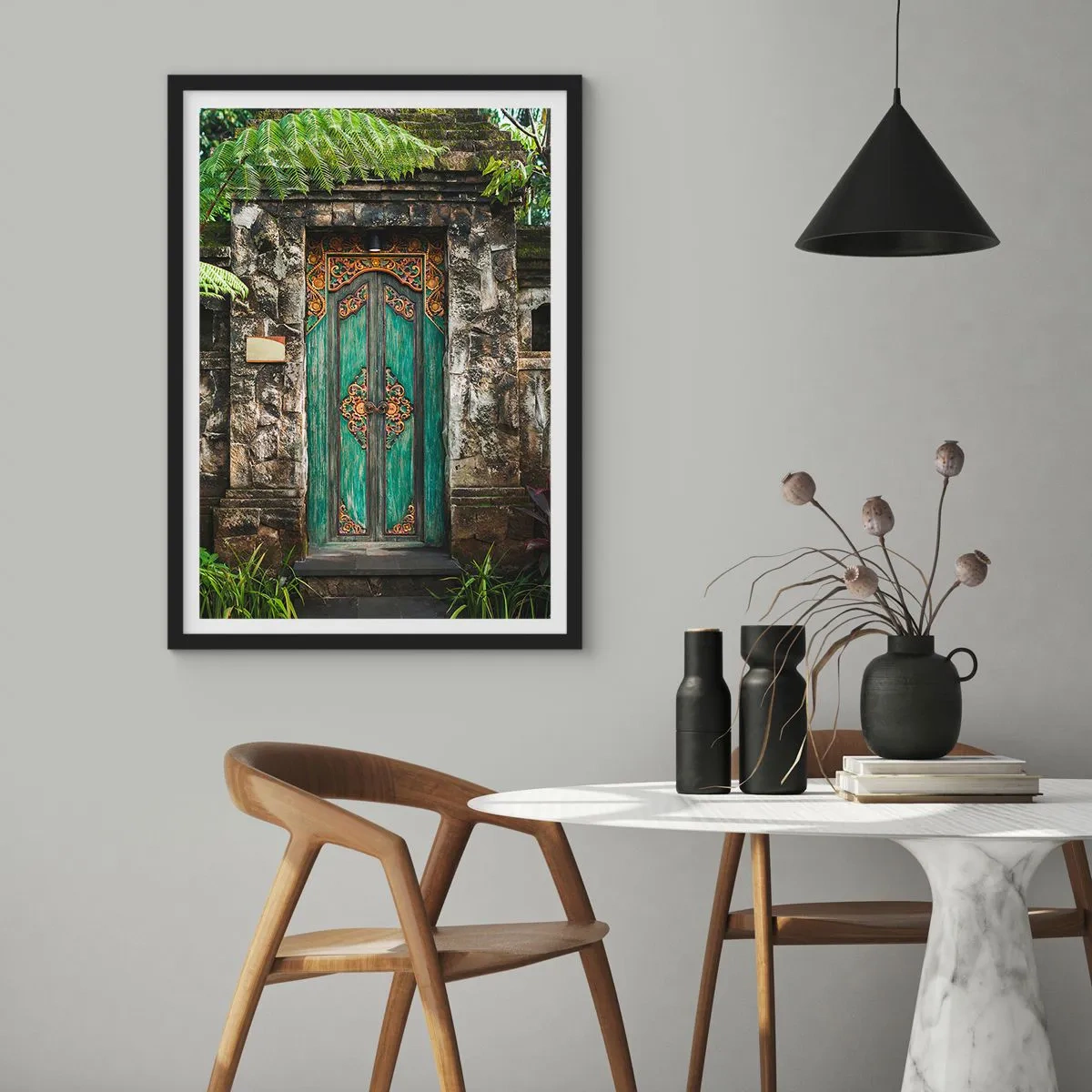 Plagát v čiernom ráme - Dvere do exotického sveta - 61x91 cm