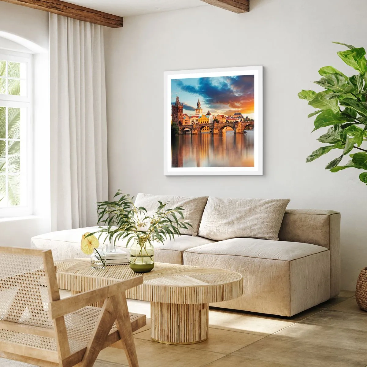 Plagát v bielom ráme - Krásna od pradávna - 60x60 cm