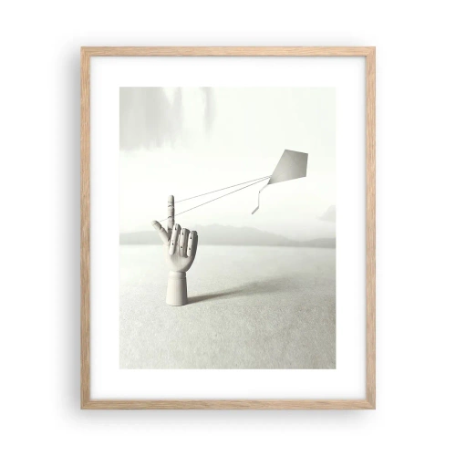 Plagát v ráme zo svetlého duba - Výzva - 40x50 cm