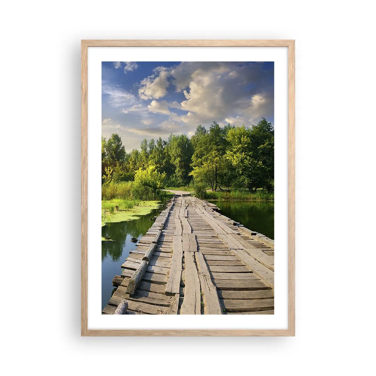 Plagát v ráme zo svetlého duba - Leto, leto všade - 50x70 cm