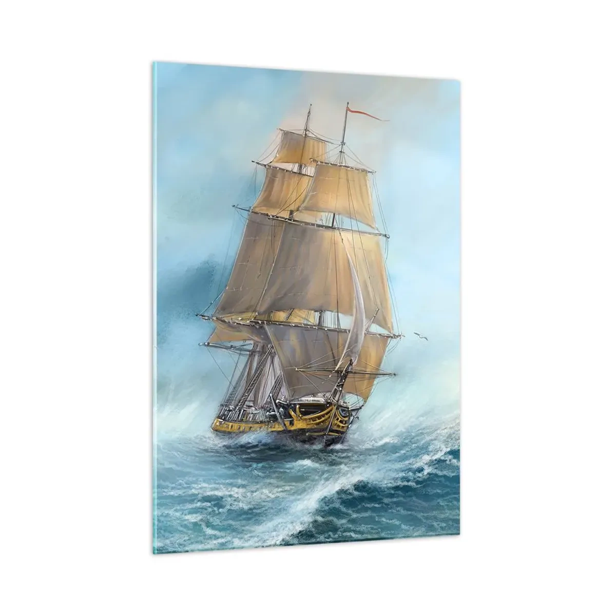 Obraz na skle - Bežiaci po vlnách - 50x70 cm