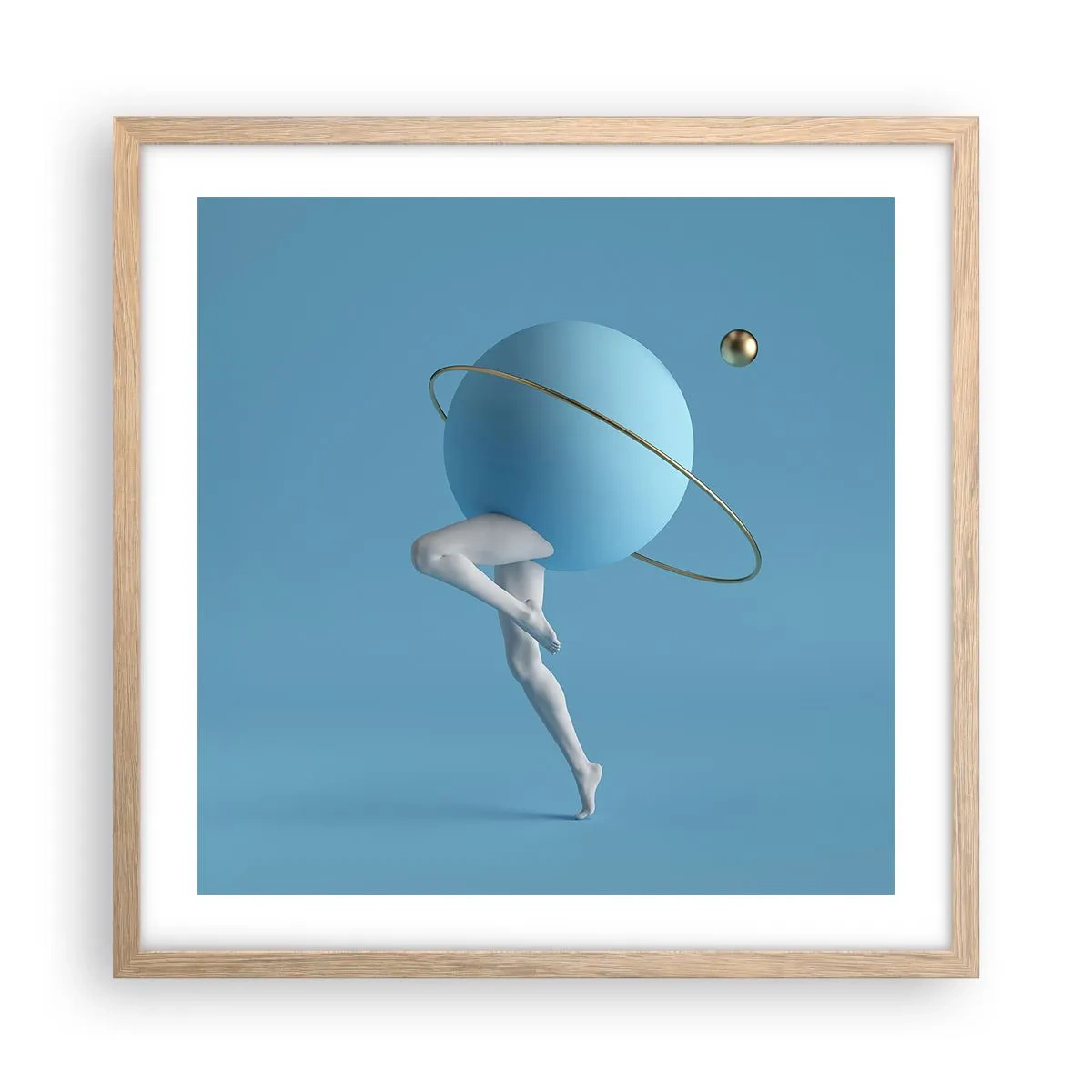 Plagát v ráme zo svetlého duba - Šialenstvo planét - 50x50 cm