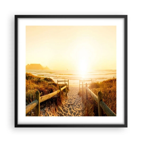 Plagát v čiernom ráme - Dunami smerom k slnku - 50x50 cm