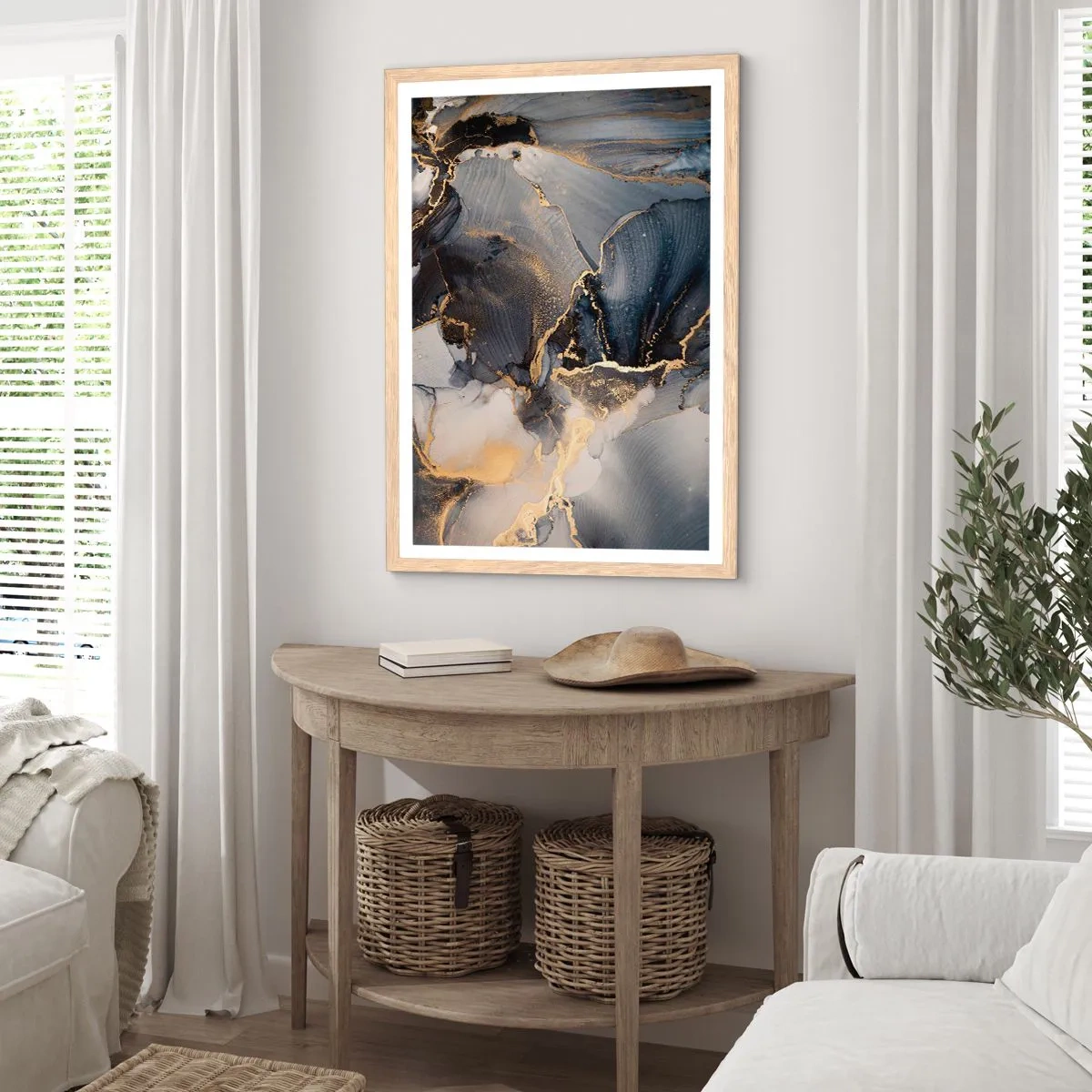 Plagát v ráme zo svetlého duba - Život kameňa - 70x100 cm