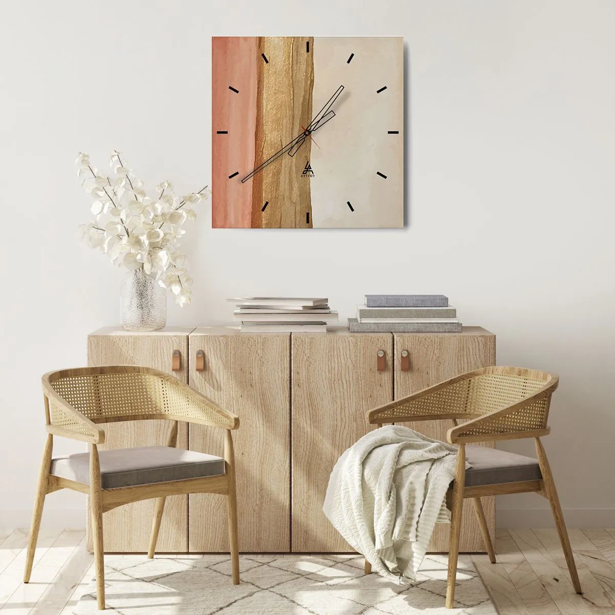 Nástenné hodiny - Vertikálna kompozícia - 40x40 cm