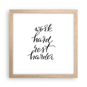 Plagát v ráme zo svetlého duba - Životná rovnováha - 30x30 cm