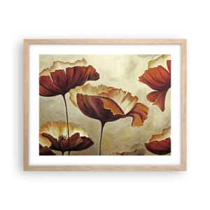 Plagát v ráme zo svetlého duba - Lán lúky - 50x40 cm