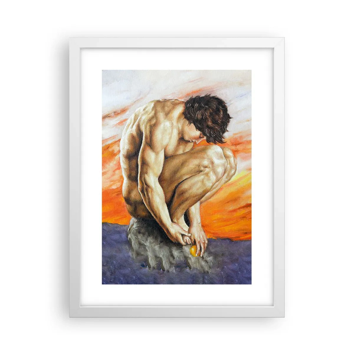 Plagát v bielom ráme - Ponorený do seba - 30x40 cm