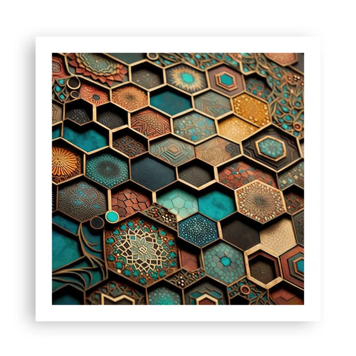 Plagát - Arabské ornamenty – variácia - 60x60 cm