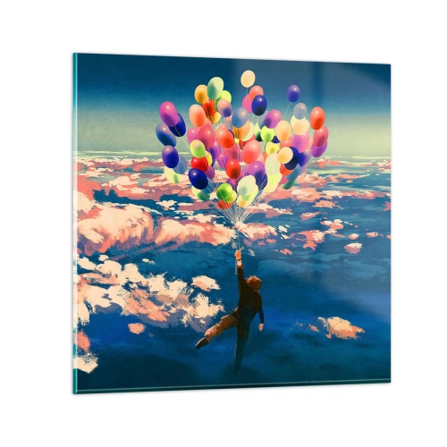 Obraz na skle - Splnené sny detstva - 40x40 cm