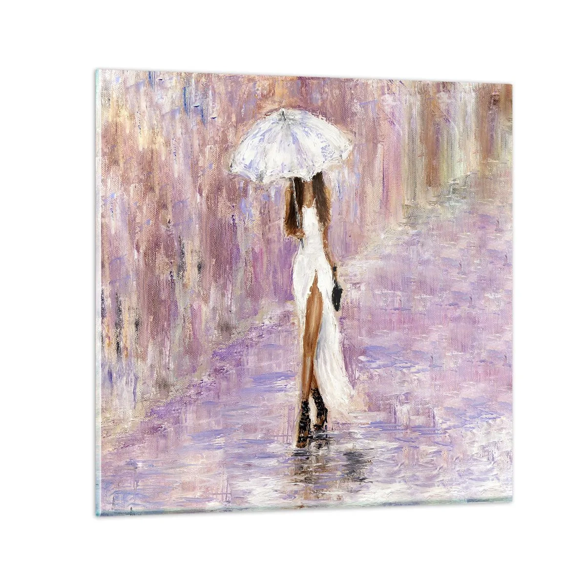 Obraz na skle - V ľaliovom daždi - 30x30 cm