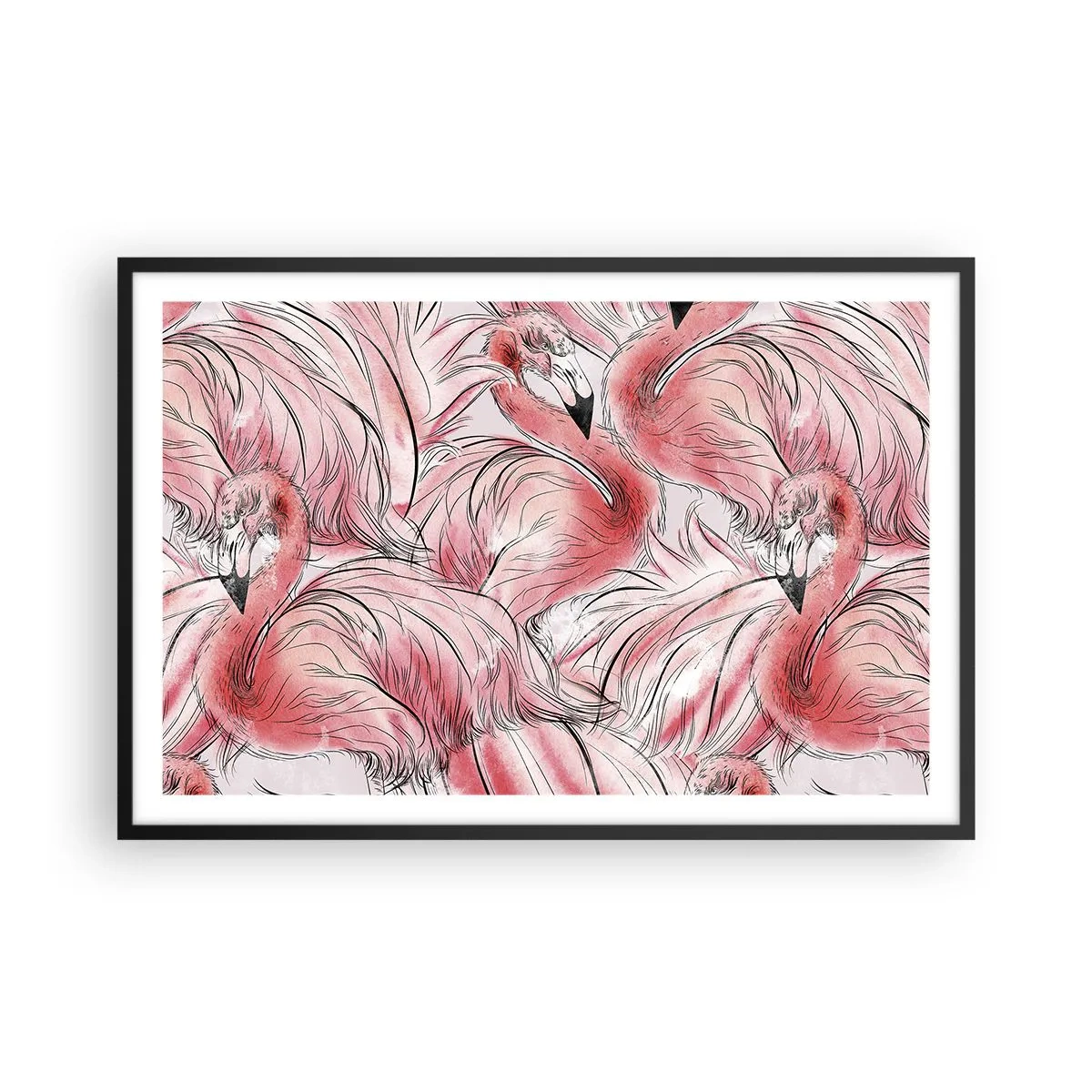 Plagát v čiernom ráme - Vtáči corps de ballet - 91x61 cm